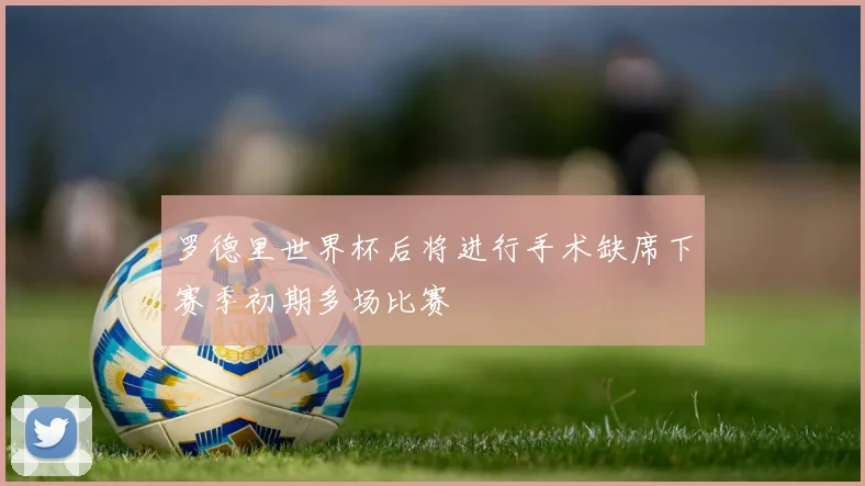 罗德里世界杯后将进行手术缺席下赛季初期多场比赛